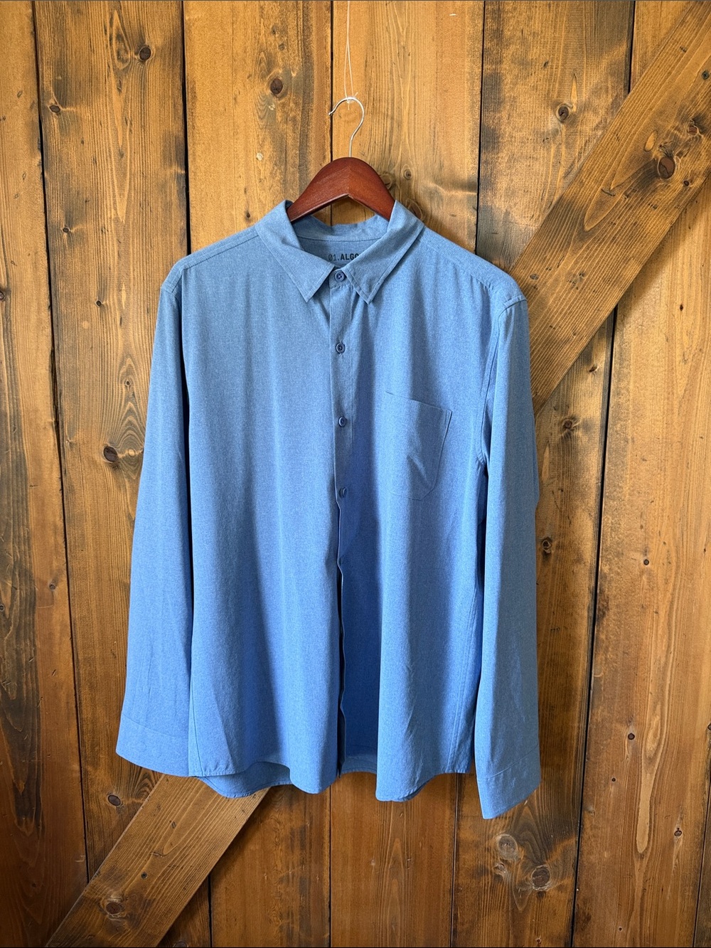 01.ALGO Performance Stretch Shirt in Heather Blue